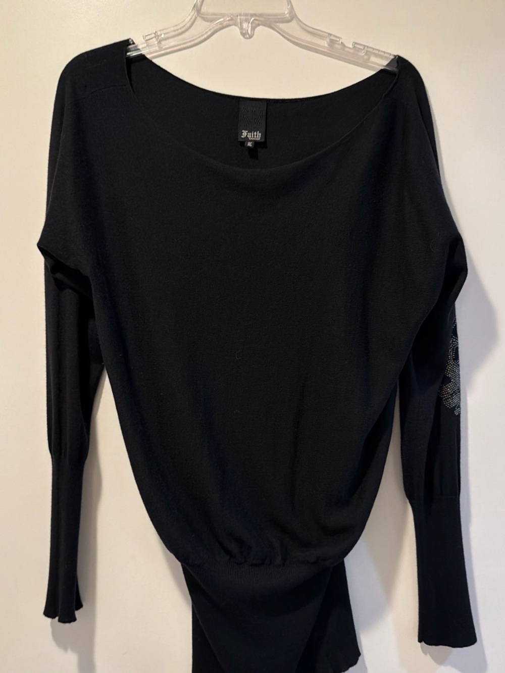 Faith Off-Shoulder Black Women's Sweater
